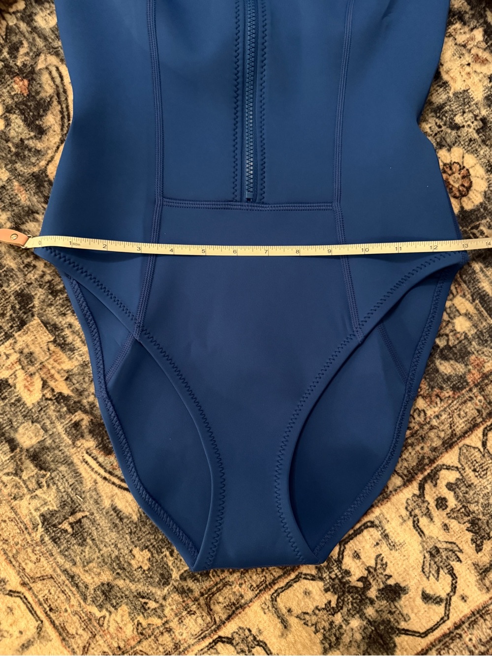 GIGI C| Royal Blue Long-Sleeve Zip Front One-Piece Swimsuit in Women’s Medium - Picture 13 of 14